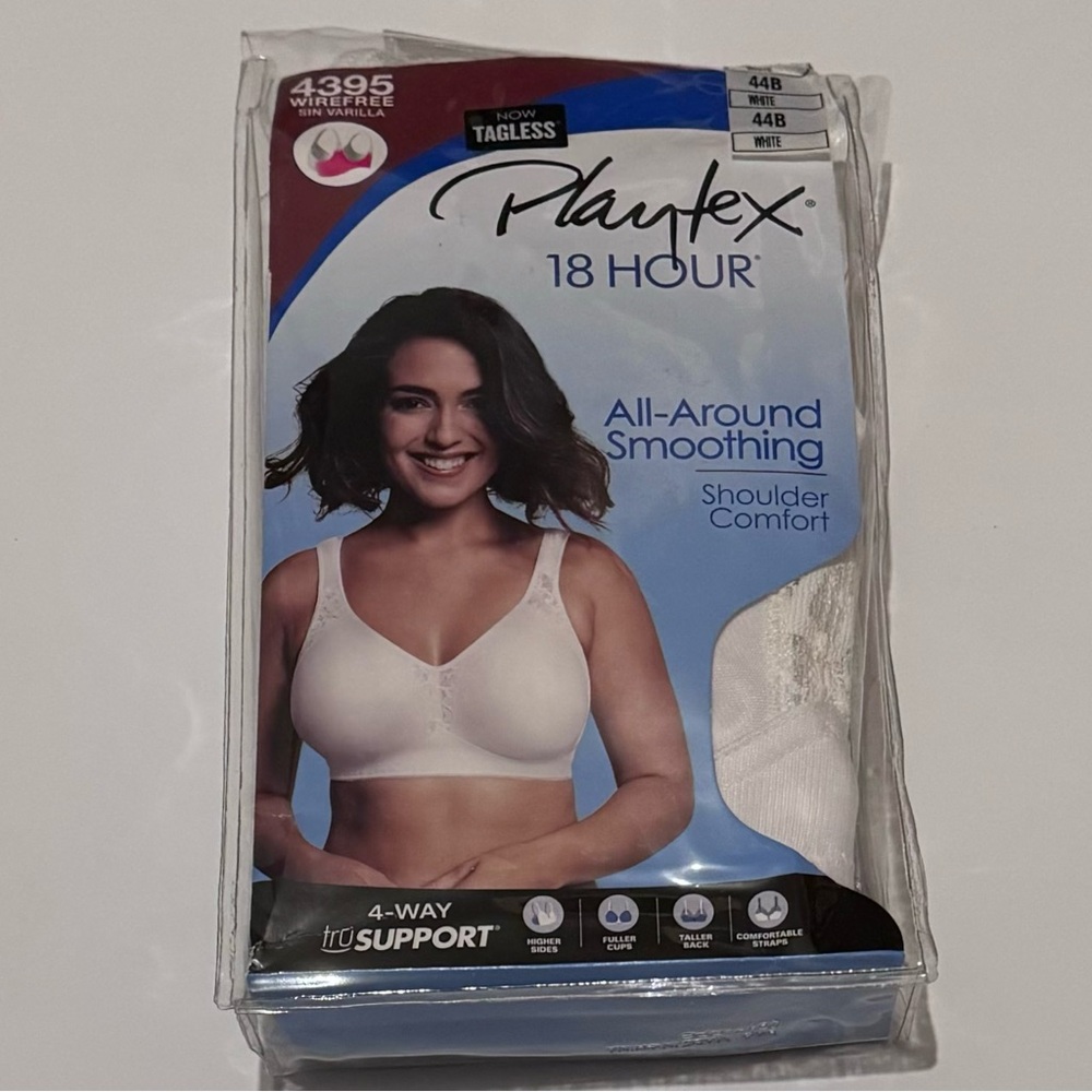 Playtex 18 Hour All-Around Smoothing Wireless Full Coverage Bra Size 44B